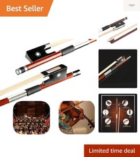 Professional 4/4 Full Size Violin Bow - Brazilwood with Ebony Frog  White Ho...