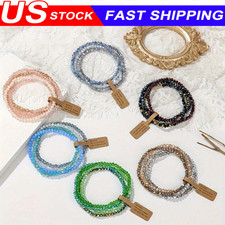Colored Glass Beaded Bracelet Women's Retro Fashion Stacked Bracelet Jewelry