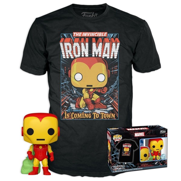 Gadget -D- Marvel: Funko Pop! & Tee - Holiday Iron Man (Gw) Tg. L Funko-image