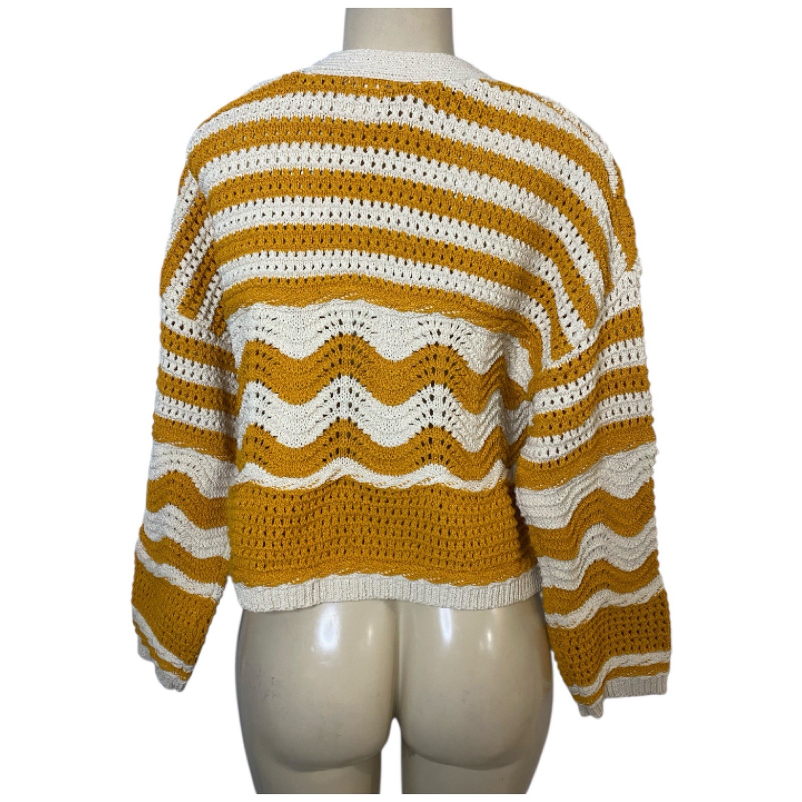 Effeci Wavy Stripes Patchwork Color Hollowed Out … - image 4