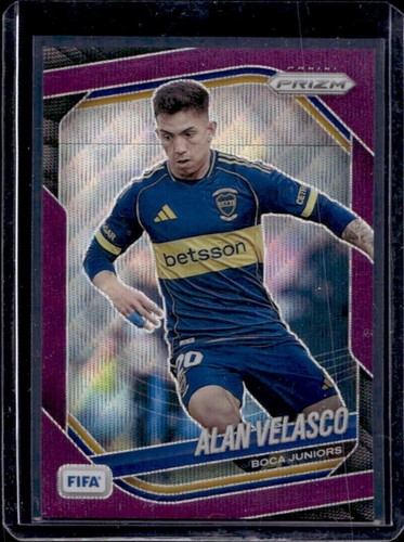 2025-26 Panini Prizm FIFA Alan Velasco Purple Wave Prizm #/49 Boca