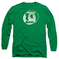 Jla Gl Energy Logo Mens Long Sleeve Shirt Kelly Green Officially Licensed