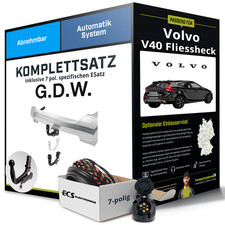 Für VOLVO V40 Fliessheck Typ 525 Anhängerkupplung abnehmbar +eSatz 7pol 12- PKW