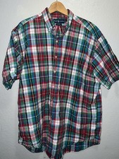 Ralph Lauren Blake Short Sleeve Button Up Shirt Mens Size XL Plaid Polo Preppy