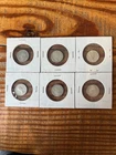6 Circulated Canadian silver Dimes.