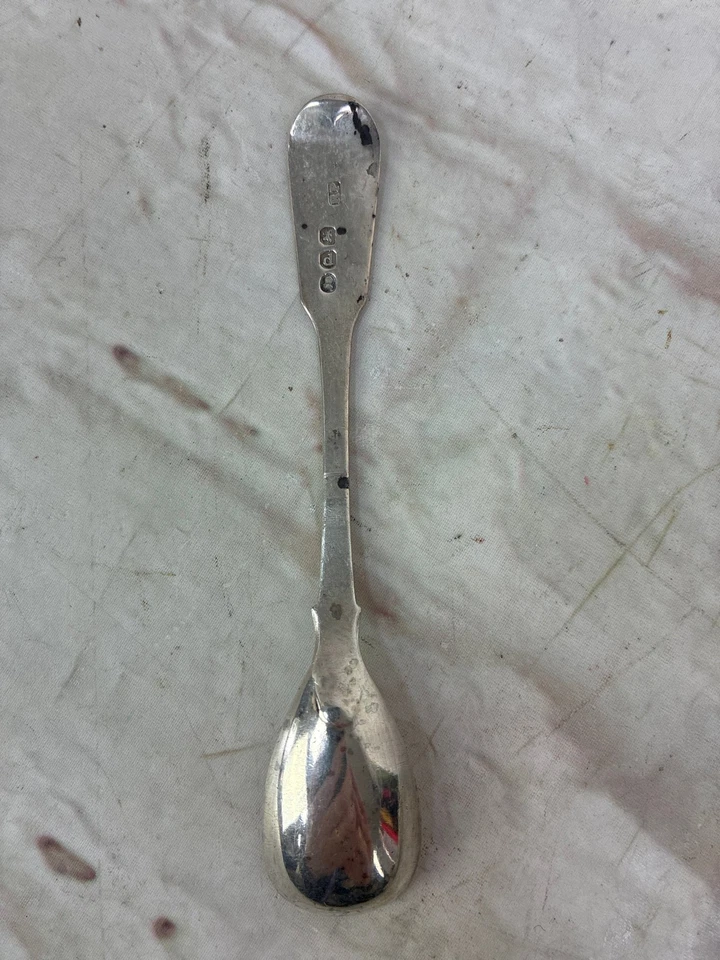 Maceta victoriana de mostaza de plata maciza con cuchara diseño floral grabado Foto 4 de 4