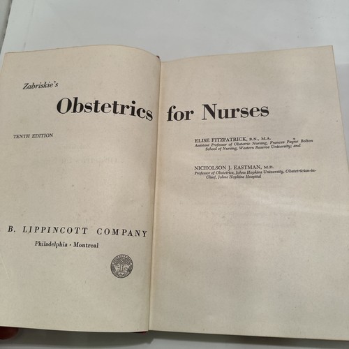 Nurses Handbook Of OBSTETRICS By Elise Fitzpatrick. 10th Edition Ex Liberia ‘60