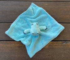Carters Just One You Hippo Teal Baby Lovey Security Blanket Soother Plush Stripe