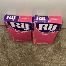 NIB Lot of 2 Rit Dye • FUCHSIA #12 • All-Purpose Concentrated Tint & Dye Powder.