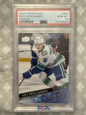 2020-21 Upper Deck Young Guns French #462 Nils Hoglander Rc PSA 10 Gem Mint