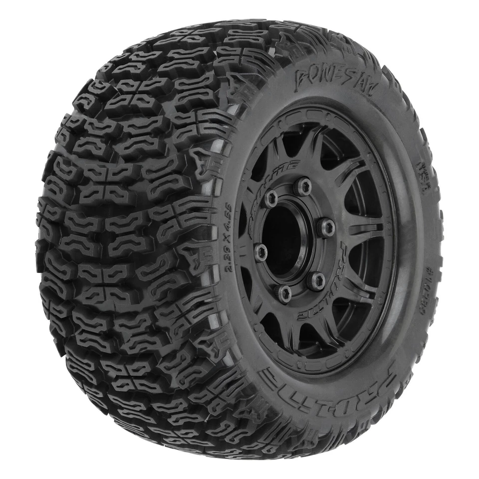 Pro-Line PRO1023910 1/10 Bonesaw F/R 2.8" MT Tires w/Blck Wheels 12/14mm Hex (4) - Image 2 of 4