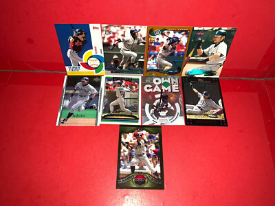 Lot of 9 Ichiro Baseball cards - Various years & manufacturers