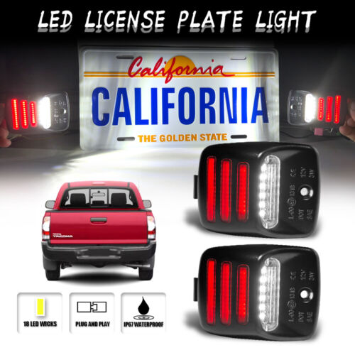 LED License Plate Tag Light Assembly Red Tube For Toyota Tacoma 2005-2015 - Foto 14 di 22