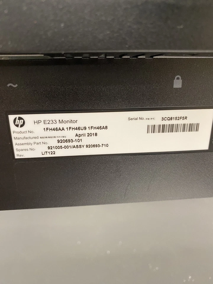 HP EliteDisplay E243i 24" Widescreen Monitor, +Cables - Image 4 of 4