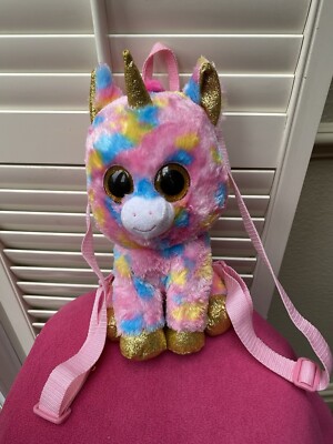 Mädchen Ty Tysilk Beanie Funtasia Einhorn Plüsch Rucksack Einhorn Rucksack Tasche Pink