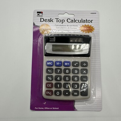 2 Charles Leonard Desktop Calculator, Battery and Solar Powered