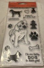 Dog Clear Acrylic Stamp Set by Fiskars Barking Mad NEW! 146910-1001