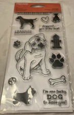 Dog Clear Acrylic Stamp Set by Fiskars Barking Mad NEW! 146910-1001