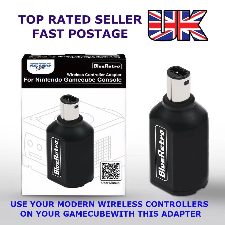 Gamecube Wireless Controller & Wii Bluetooth Receiver Wavebird Blue Retro UK - Image 2 of 4