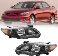 For 2011-2013 Toyota Corolla Black Housing Headlights Lamps Leftright Pair For 2011-2013 Toyota Corolla Black Housing Headlights Lamps Leftright Pair