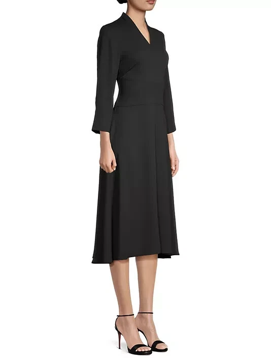 Vestido Misook Negro Cintura Estructurada Crepe De Chine X-Pequeño $358 Foto 2 de 3