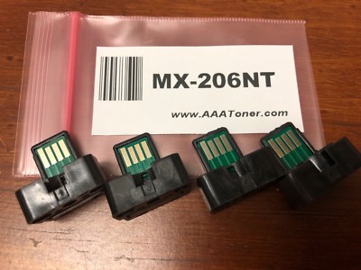 (4) MX-206NT Toner Chip for Sharp MX-M200D MX-M160D Multifunction Printer Refill