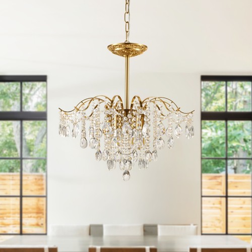 Classic American K9 Crystal Chandelier, 6-Lights Modern Pendant Light Fixture - Picture 7 of 18