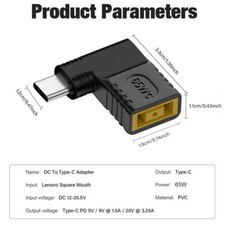 10PCS 65W USB C Type C To PD Power Charger Adapter Square Converter For Lenovo