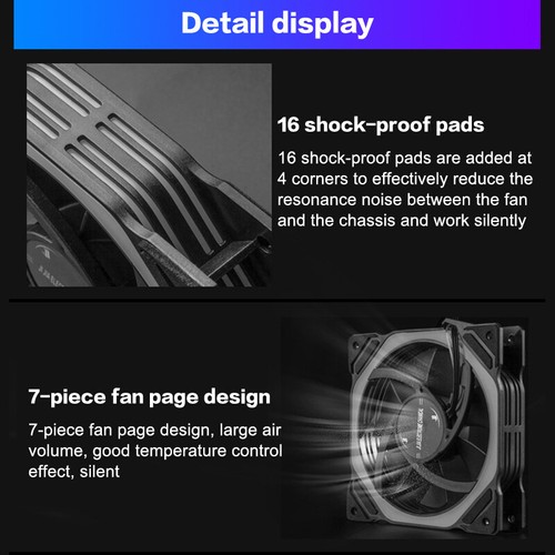 12CM Spider Star RGB Case Fan-Dual-Ring 16 LED Hydraulic Bearing Quiet PC Cooler - Afbeelding 12 van 24