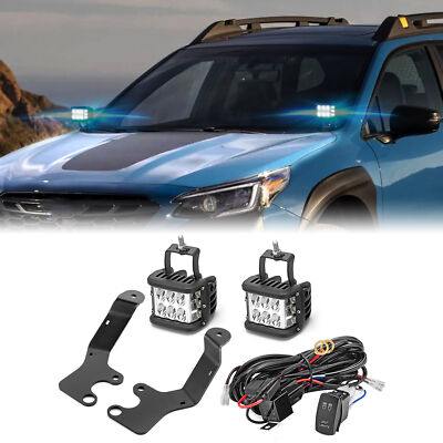 60W 4'' LED Pod Side Shooter+ Ditch Mount + Wire  For Subaru Forester 2019-2024
