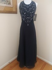 NWT Lovely Vanessa Stevens Mark & John Blue Evening Sequin Maxi Dress