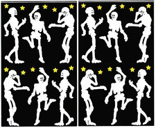 Mrs Grossman's Halloween Skeletons Bones Scrapbook Stickers 2 Sheets!
