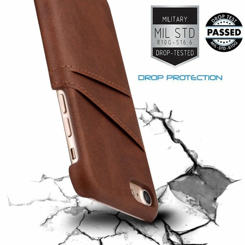 Leather Back Case Shockproof Cover With Card Slot Holder For iPhone 15 14 16 7 8 - Picture 4 of 14
