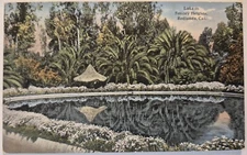 Vintage Postcard Lake In Smiley Heights Redlands California AA77