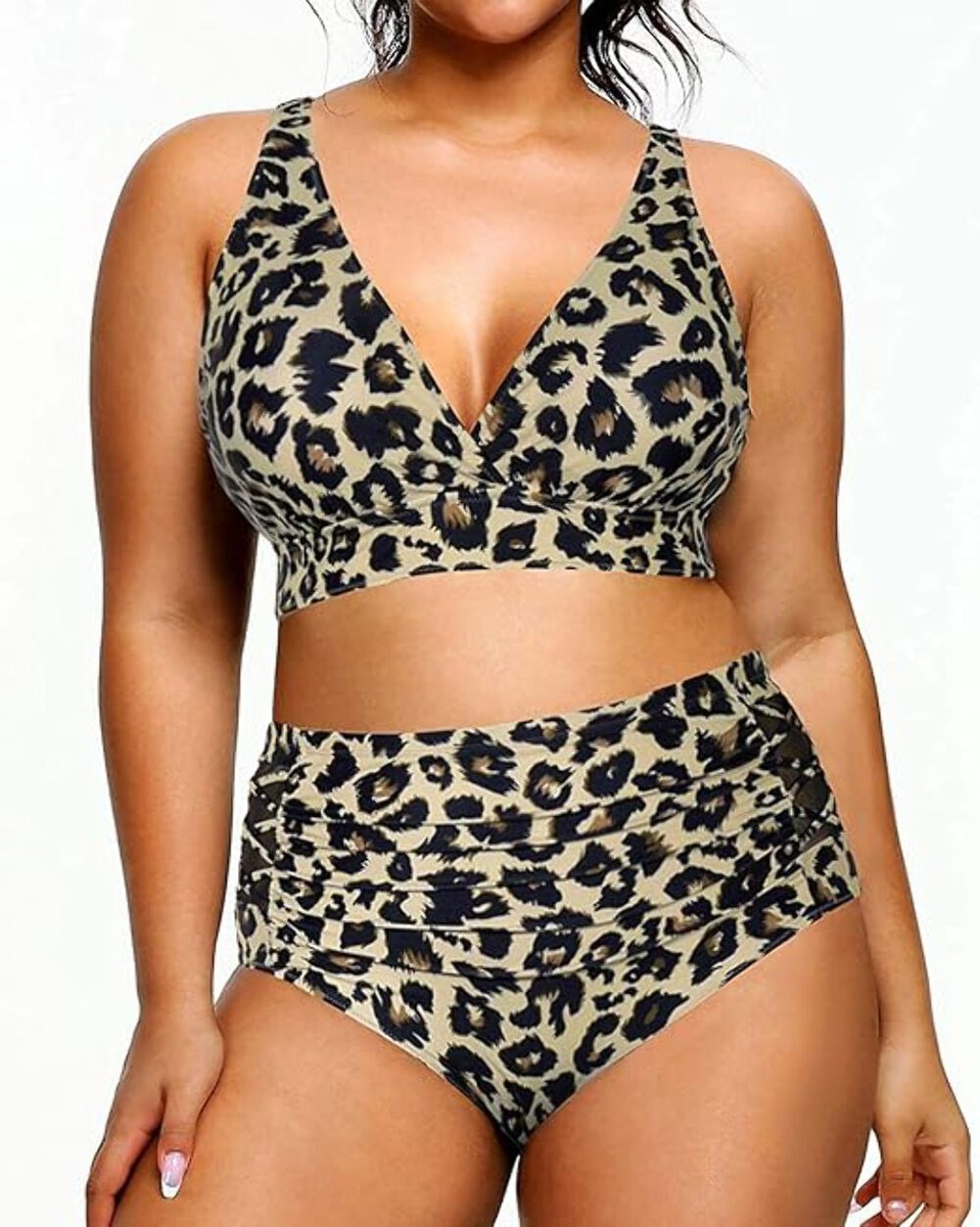 Yonique Womens Plus Size Bikini Swimsuits High Waisted Swimwear