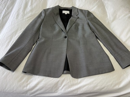 Hugo Boss Blazer Jacket Womens 10 Jalaia Wool Gray - Picture 2 of 12