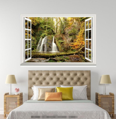 3D Wälder Fälle 675 Offen Windows WallPaper Wandbilder Mauer Druck Deco Carly