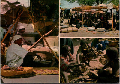 (138) Tchad (Chad) Marché de N'Djamena (Market ) posted 1979 from France
