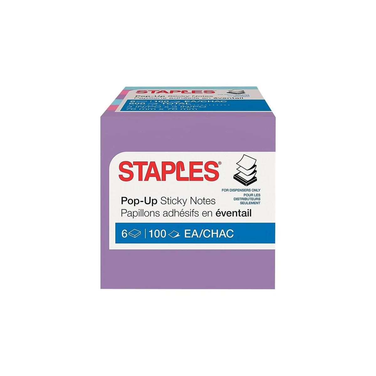 Staples Stickies Pop Up Notes Assorted Bold Colors 3