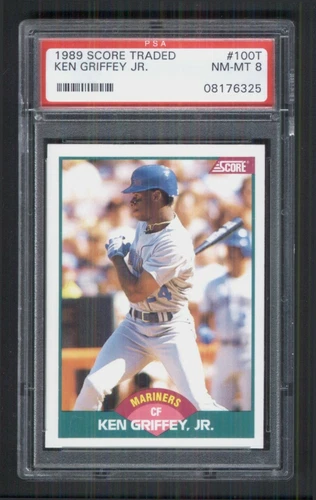 1989 Score Traded Ken Griffey Jr HOF rookie card PSA 8 nm/mt old label Mariners