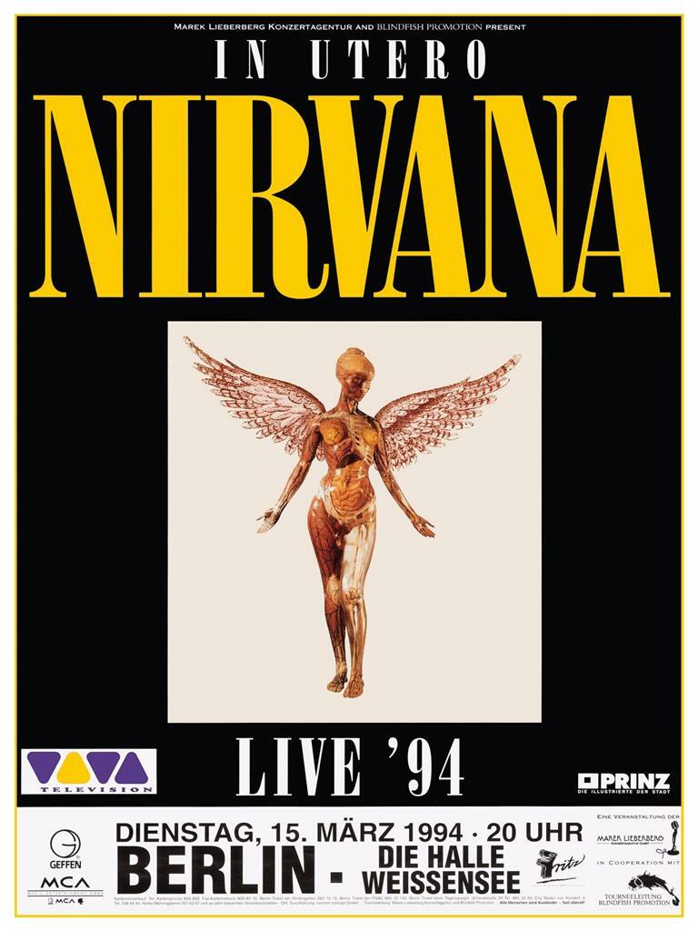 Nirvana - POSTER - In Utero - Berlin Germany - Kurt Cobain