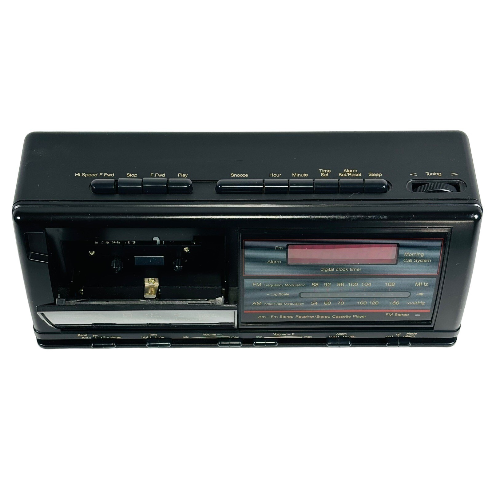 Soundesign Morning Call Cassette AM/FM Radio Digital Alarm Clock