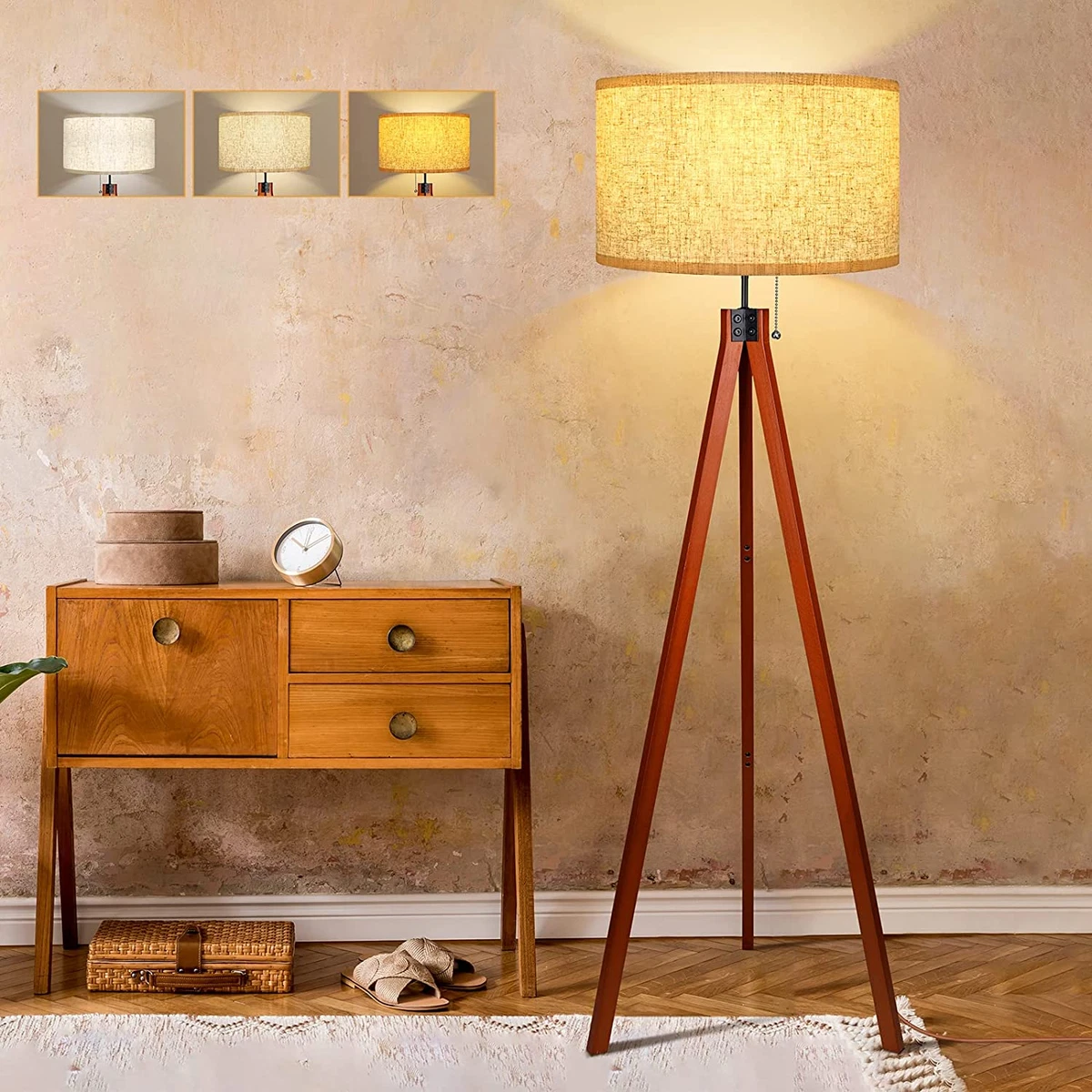 Mid century hotsell wood floor lamp
