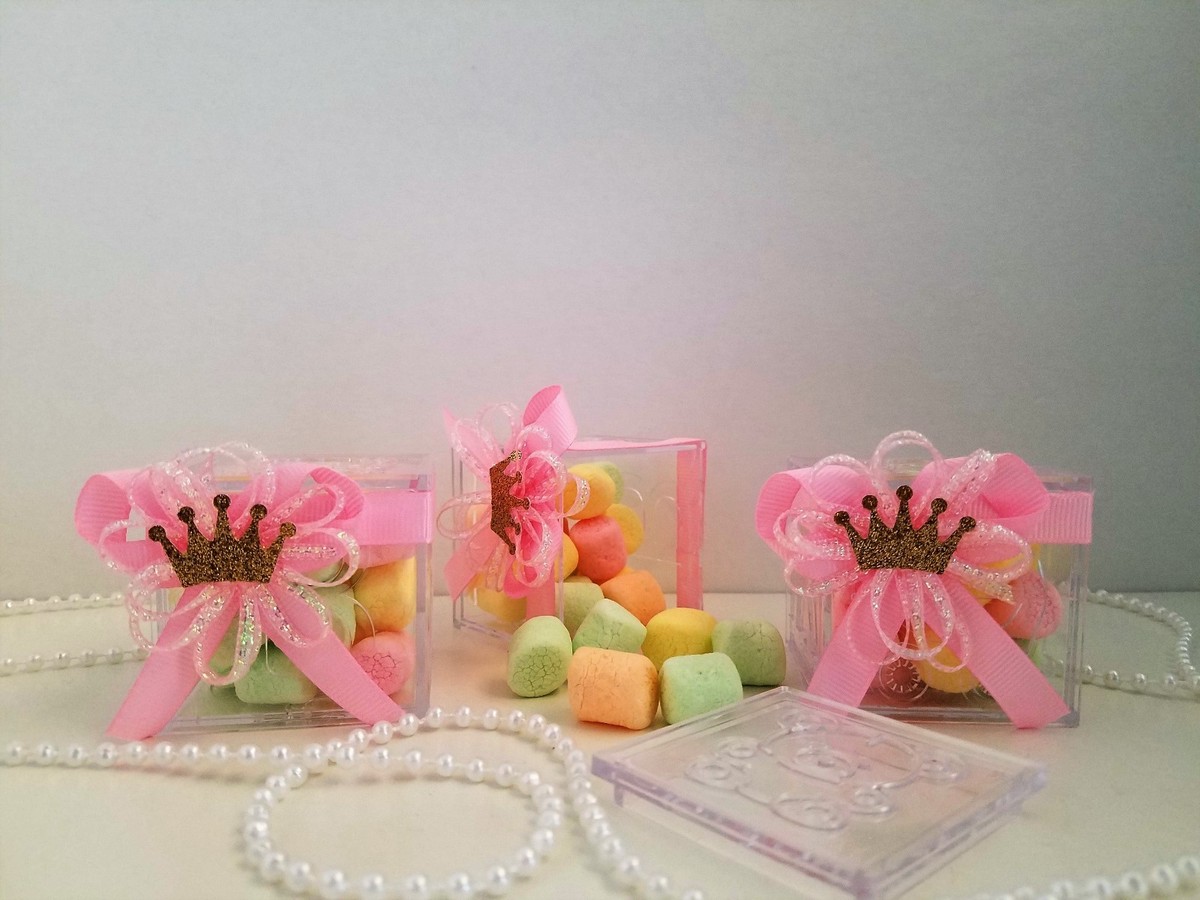 Princess Baby shower A set of 12 Pink Fillable blocks |Gold