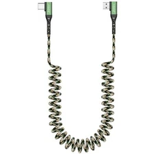 Right Angle CAMO USB C Fast Charger Cable for Motorola Edge, Moto G Stylus Power