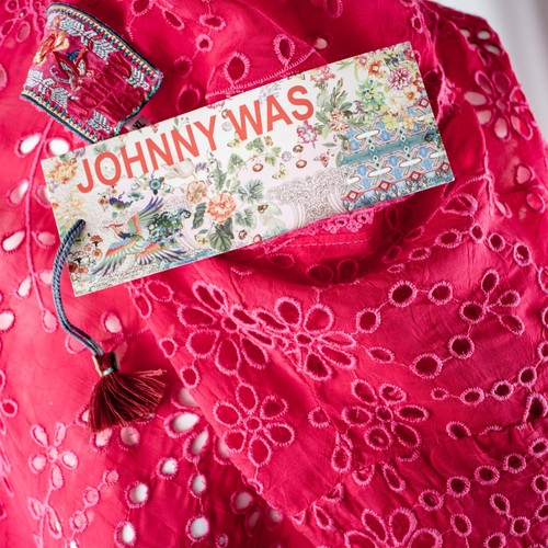 JOHNNY WAS New Pink Floral Cupro Rayon Women Bohemian Blouse Top Size XL - Picture 12 of 12