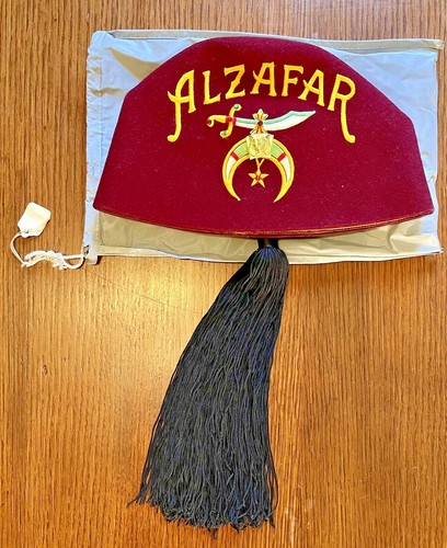VINTAGE ALZAFAR SHRINERS FELT FEZ HAT 
