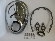SB CHEVY CHROME TIMING CHAIN COVER,GASKET,SEAL,BOLT SET sbc 283 327 350#4932KIT 