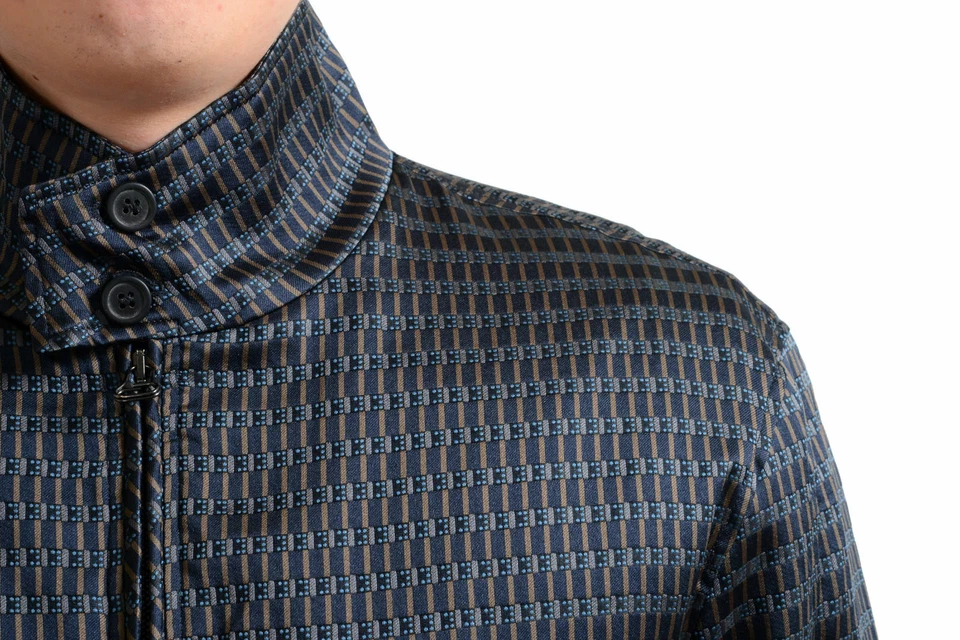 Lanvin 男式多色丝绸全拉链轰炸机夹克 US S M — 第 3/3 张图片