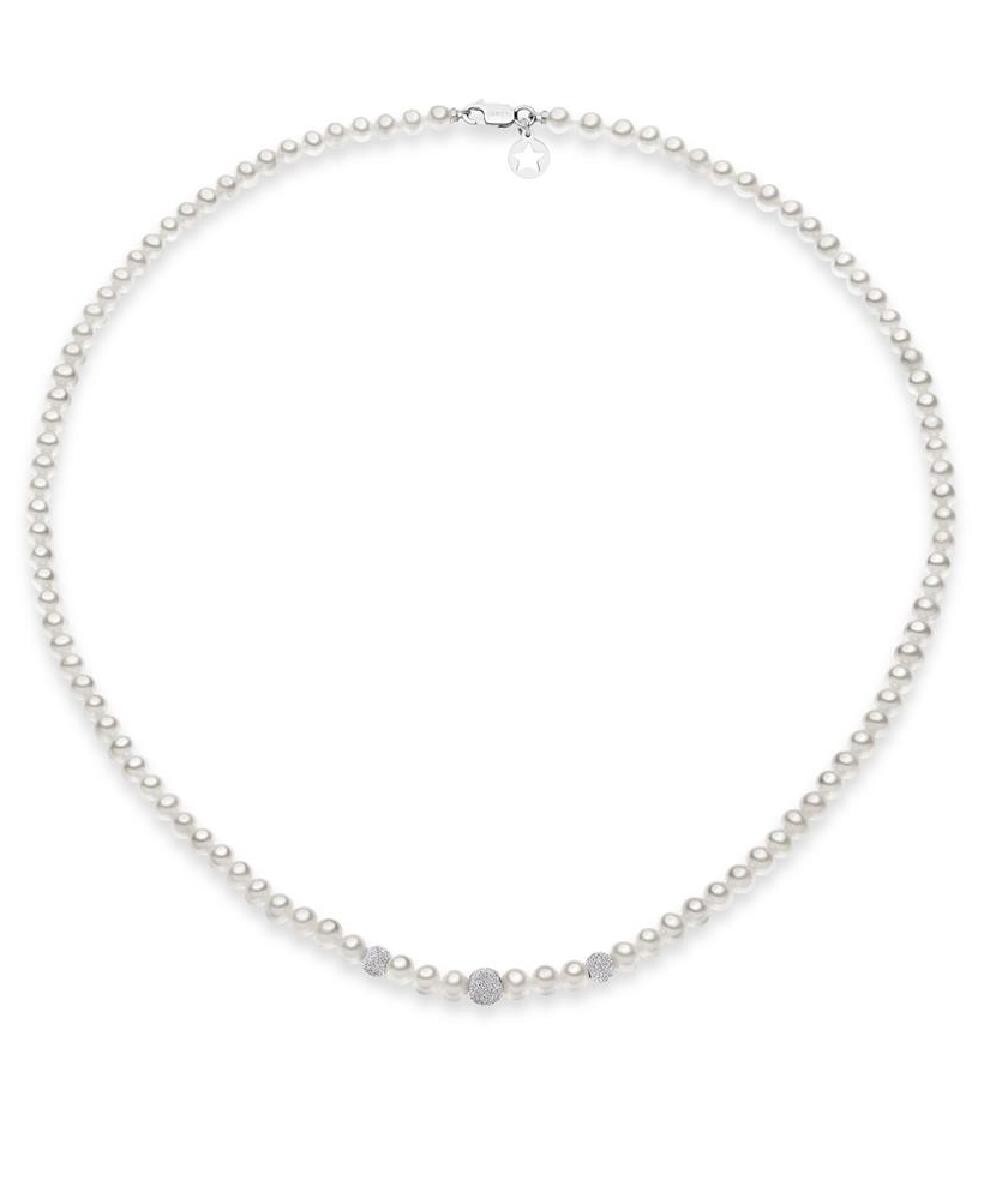 Collana FILI FANTASIA ORO PERLE SFERE DIAMANTATE FWQ195B Comete Donna